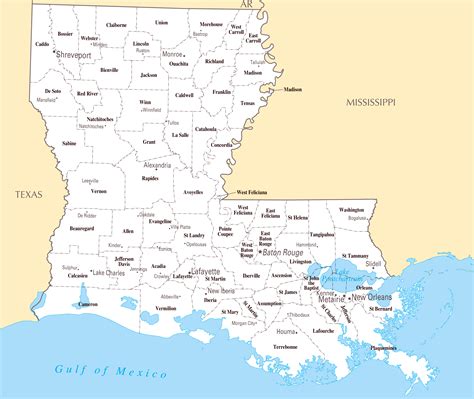 Map Of Louisiana With Cities